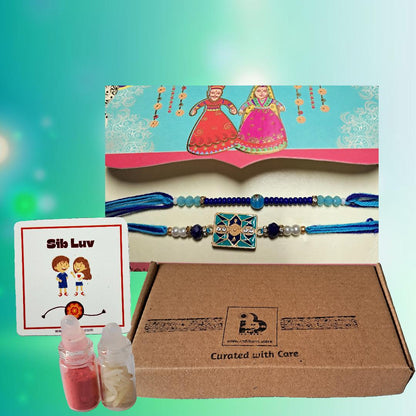 Premium Rakhi Gift Set - Handcrafted Meenakari Rakhi, Fridge Magnet, Roli Chawal Pack | Rakshabandhan Celebration Combo
