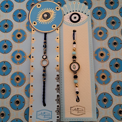 Premium Rakhi Gift Set - Handcrafted Meenakari Rakhi, Fridge Magnet, Roli Chawal Pack | Rakshabandhan Celebration Combo
