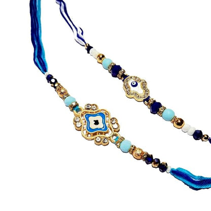 Premium Rakhi Gift Set - Handcrafted Meenakari Rakhi, Fridge Magnet, Roli Chawal Pack | Rakshabandhan Celebration Combo