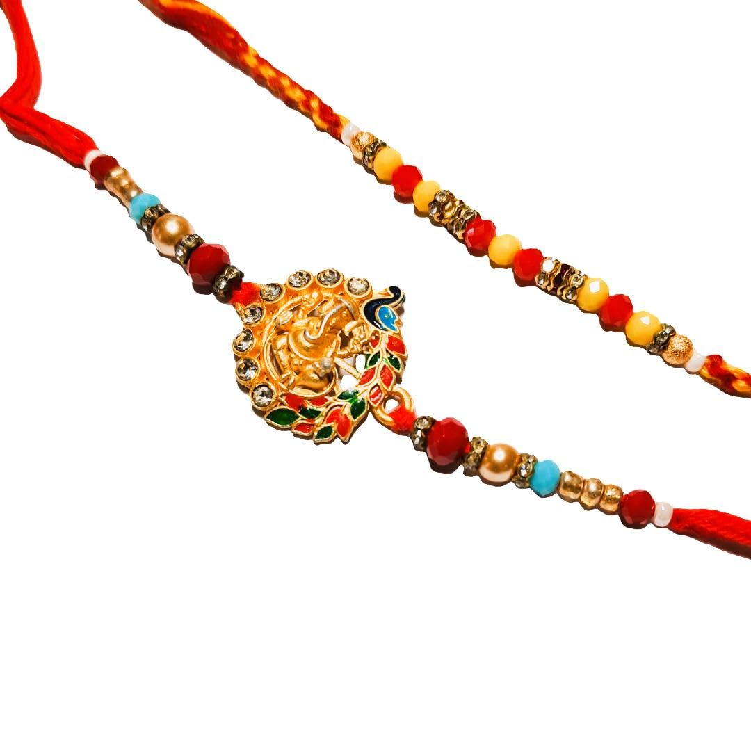 Decorative Rakhi Gift Set with Roli Chawal & Fridge Magnet | Raksha Bandhan