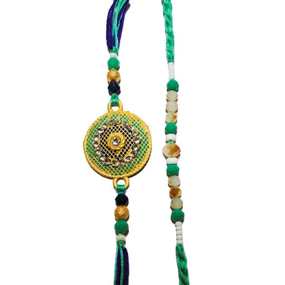 Decorative Rakhi Gift Set with Roli Chawal & Fridge Magnet | Raksha Bandhan