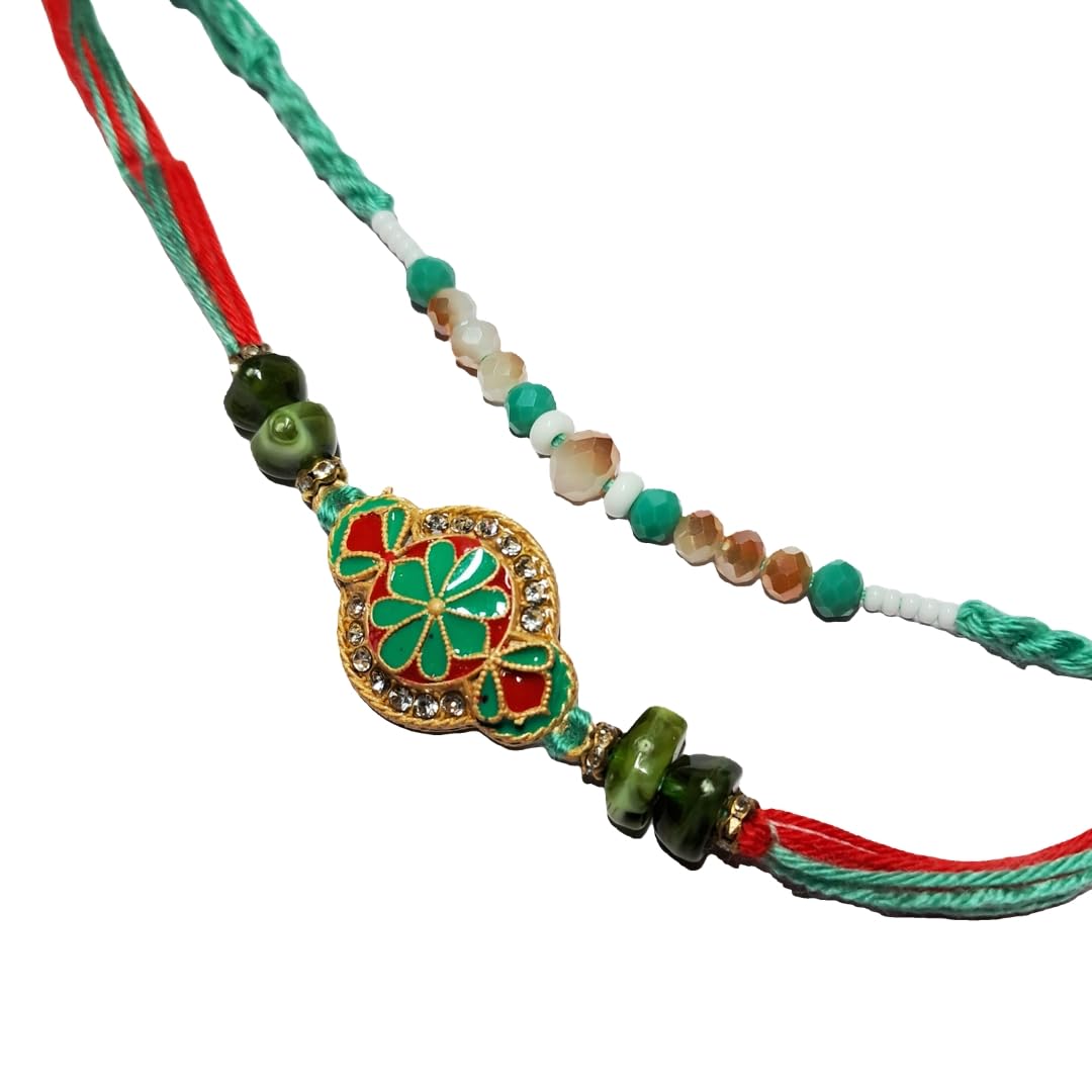 Decorative Rakhi Gift Set with Roli Chawal & Fridge Magnet | Raksha Bandhan