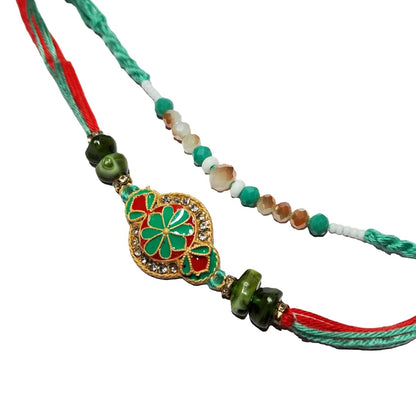 Decorative Rakhi Gift Set with Roli Chawal & Fridge Magnet | Raksha Bandhan