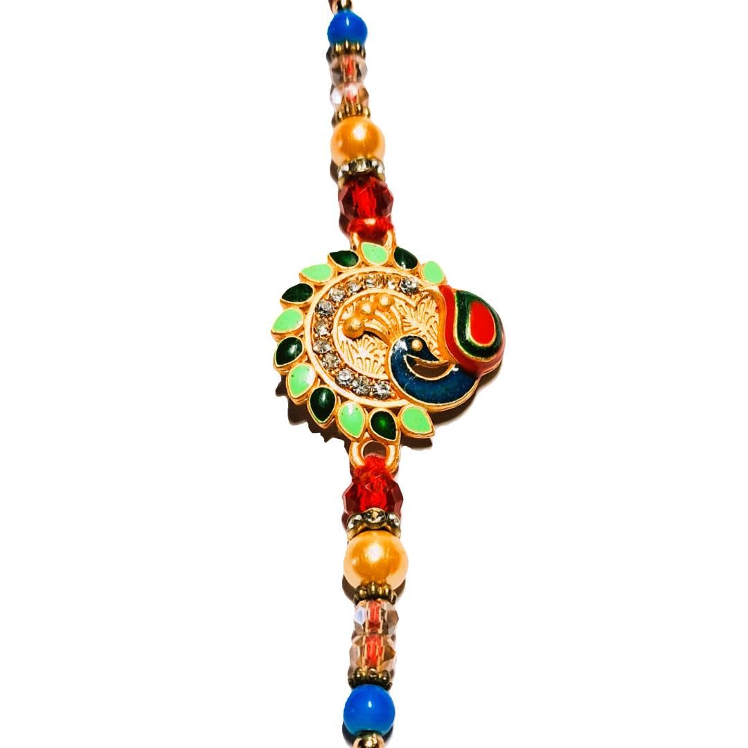 Decorative Rakhi Gift Set with Roli Chawal & Fridge Magnet | Raksha Bandhan