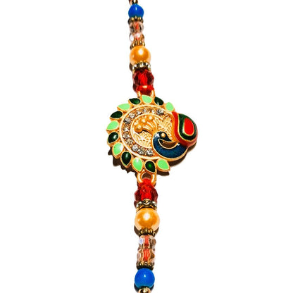 Decorative Rakhi Gift Set with Roli Chawal & Fridge Magnet | Raksha Bandhan