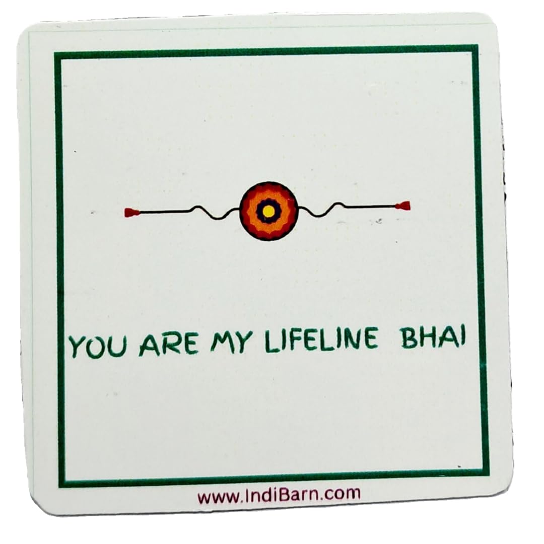 Decorative Rakhi Gift Set with Roli Chawal & Fridge Magnet | Raksha Bandhan