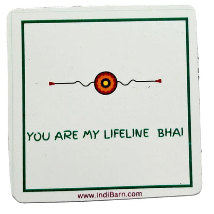 Decorative Rakhi Gift Set with Roli Chawal & Fridge Magnet | Raksha Bandhan