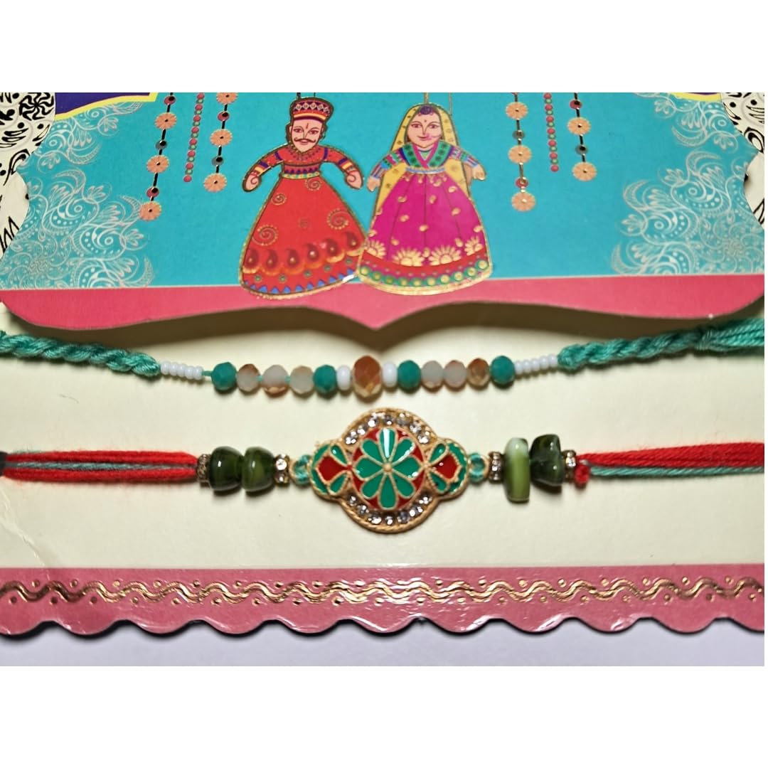 Decorative Rakhi Gift Set with Roli Chawal & Fridge Magnet | Raksha Bandhan