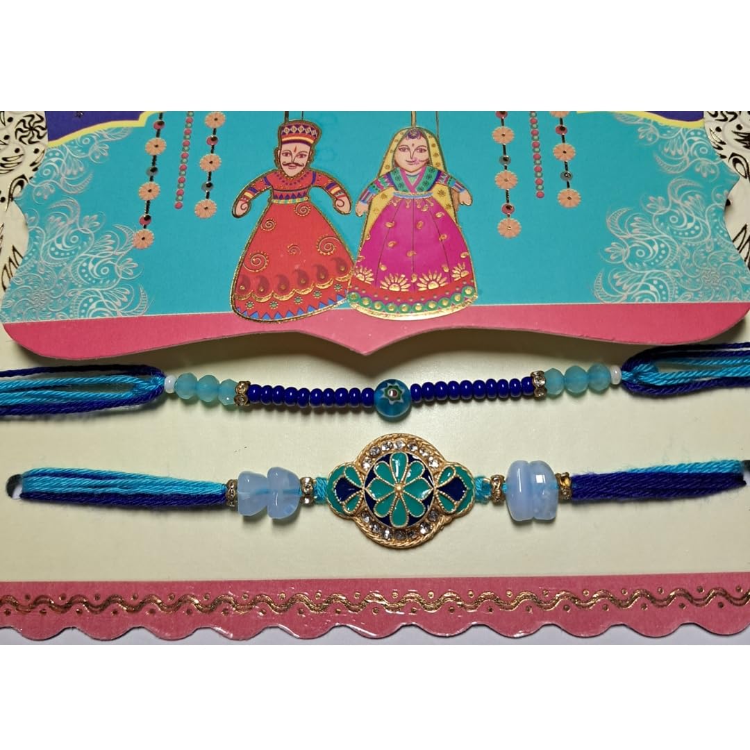 Decorative Rakhi Gift Set with Roli Chawal & Fridge Magnet | Raksha Bandhan