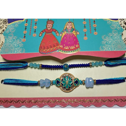Decorative Rakhi Gift Set with Roli Chawal & Fridge Magnet | Raksha Bandhan