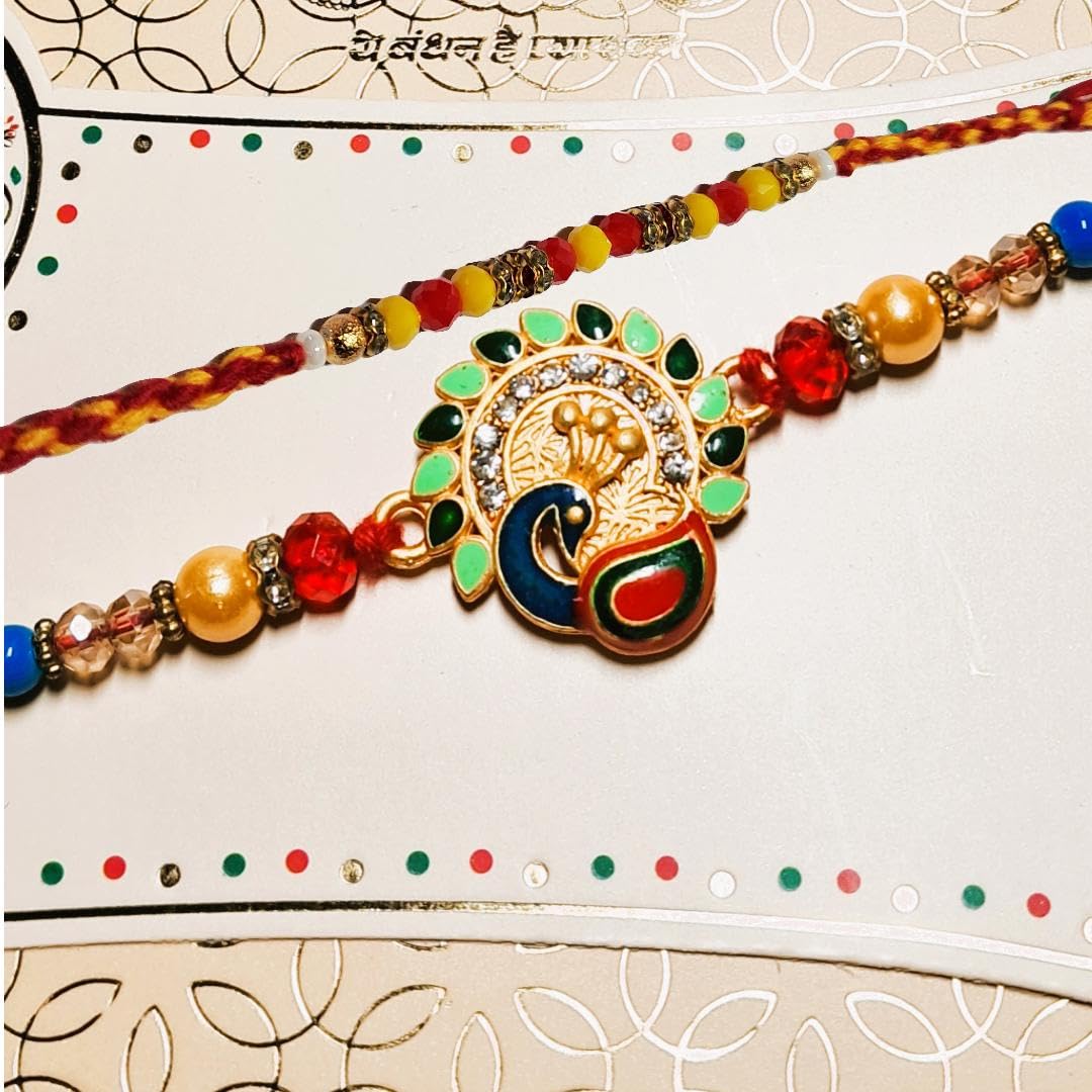 Decorative Rakhi Gift Set with Roli Chawal & Fridge Magnet | Raksha Bandhan