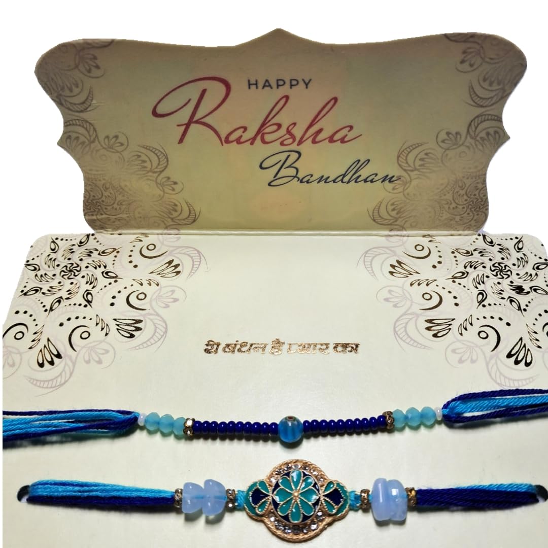 Decorative Rakhi Gift Set with Roli Chawal & Fridge Magnet | Raksha Bandhan