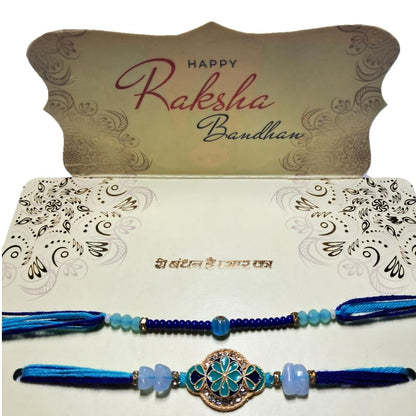 Decorative Rakhi Gift Set with Roli Chawal & Fridge Magnet | Raksha Bandhan