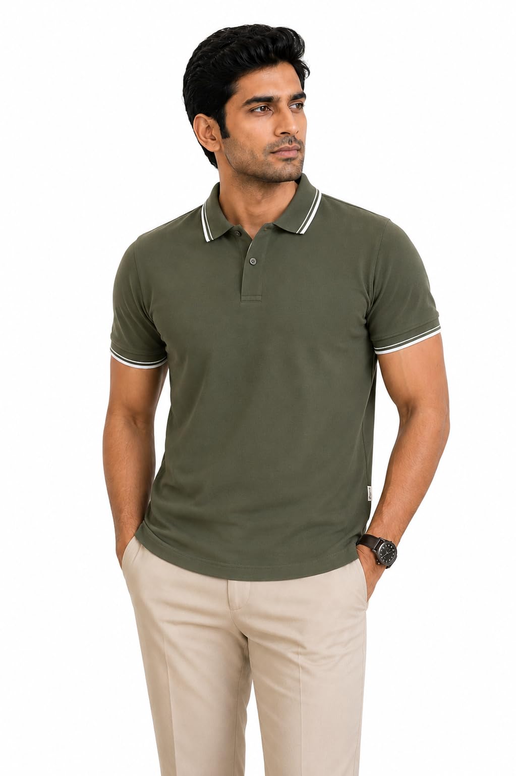 Elite Men's ELite T-Shirt, 100% Cotton - Olive Green