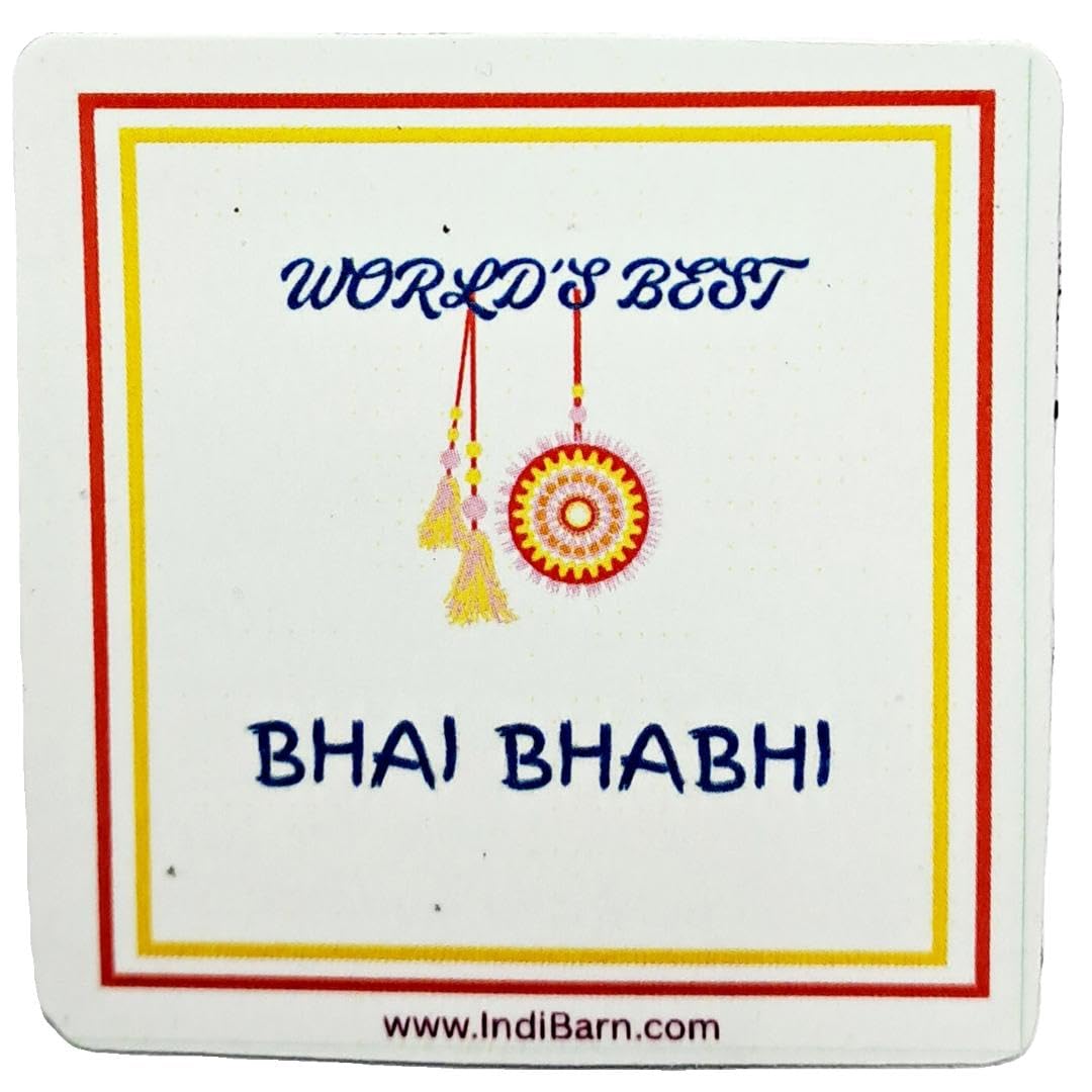 Bhaiya Bhabhi Rakhi Set| World's Best Bhai Bhabhi fridge magnet| Roli Chawal pack| Lumba Rakhi | Rakhsha Bandhan