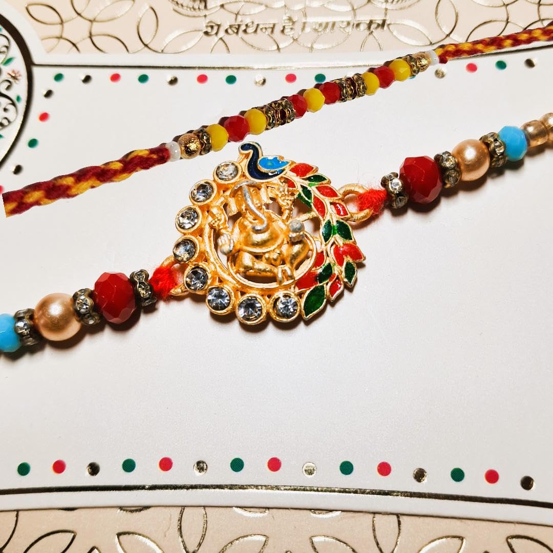 Decorative Rakhi Gift Set with Roli Chawal & Fridge Magnet | Raksha Bandhan