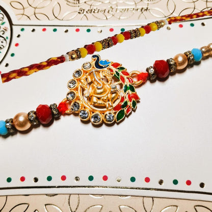 Decorative Rakhi Gift Set with Roli Chawal & Fridge Magnet | Raksha Bandhan