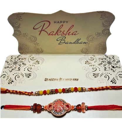 Decorative Rakhi Gift Set with Roli Chawal & Fridge Magnet | Raksha Bandhan