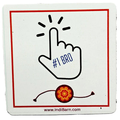 Decorative Rakhi Gift Set with Roli Chawal & Fridge Magnet | Raksha Bandhan
