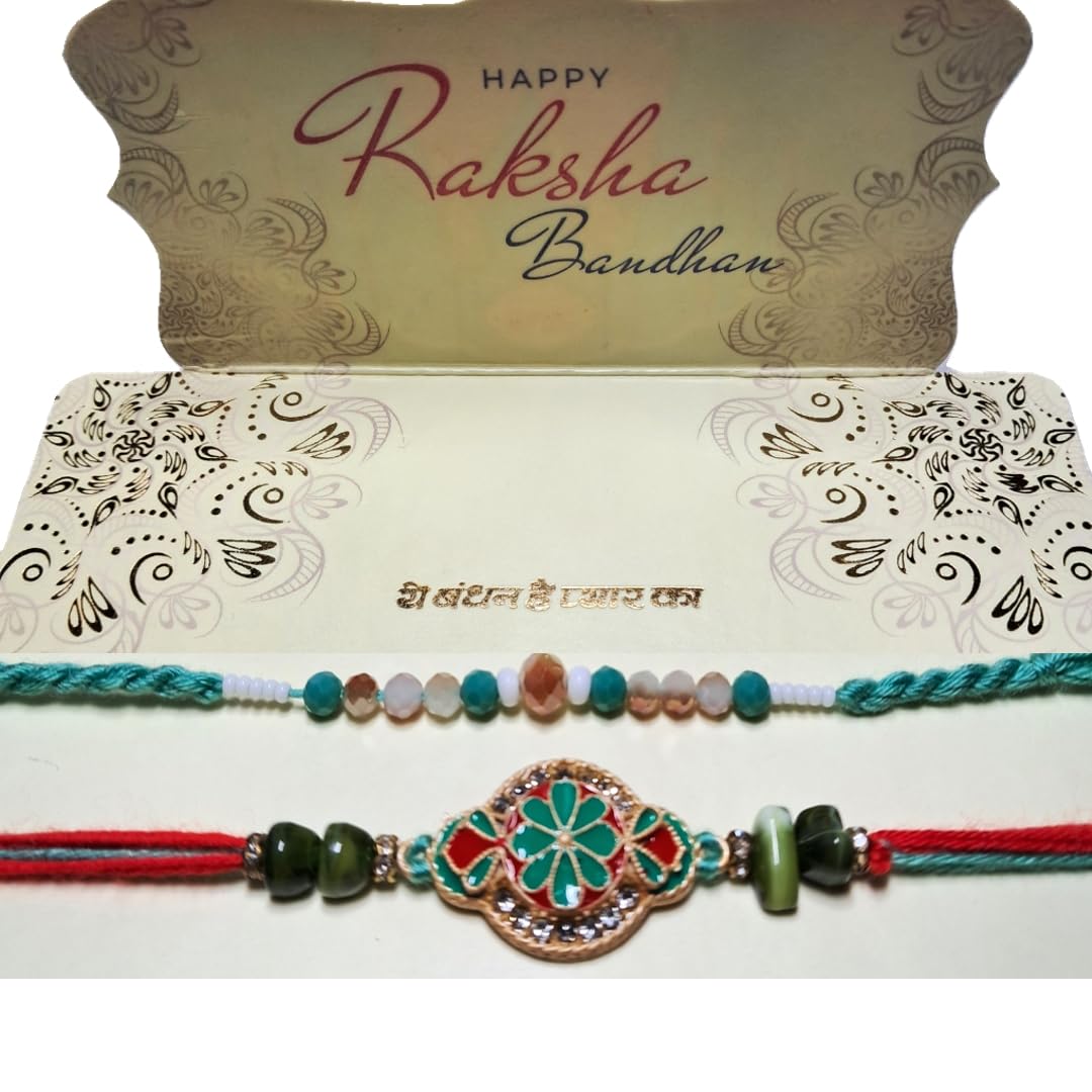 Decorative Rakhi Gift Set with Roli Chawal & Fridge Magnet | Raksha Bandhan