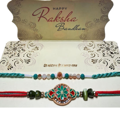 Decorative Rakhi Gift Set with Roli Chawal & Fridge Magnet | Raksha Bandhan