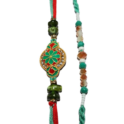 Decorative Rakhi Gift Set with Roli Chawal & Fridge Magnet | Raksha Bandhan