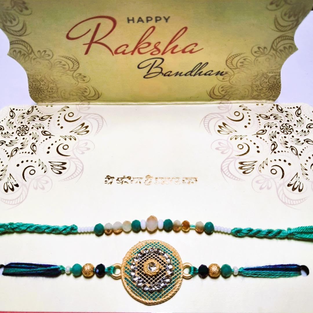 Decorative Rakhi Gift Set with Roli Chawal & Fridge Magnet | Raksha Bandhan