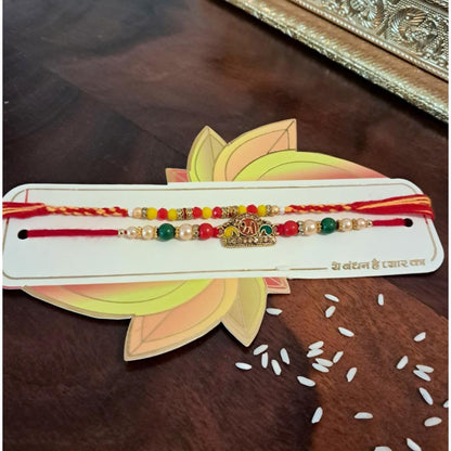 Decorative Rakhi Gift Set with Roli Chawal & Fridge Magnet | Raksha Bandhan