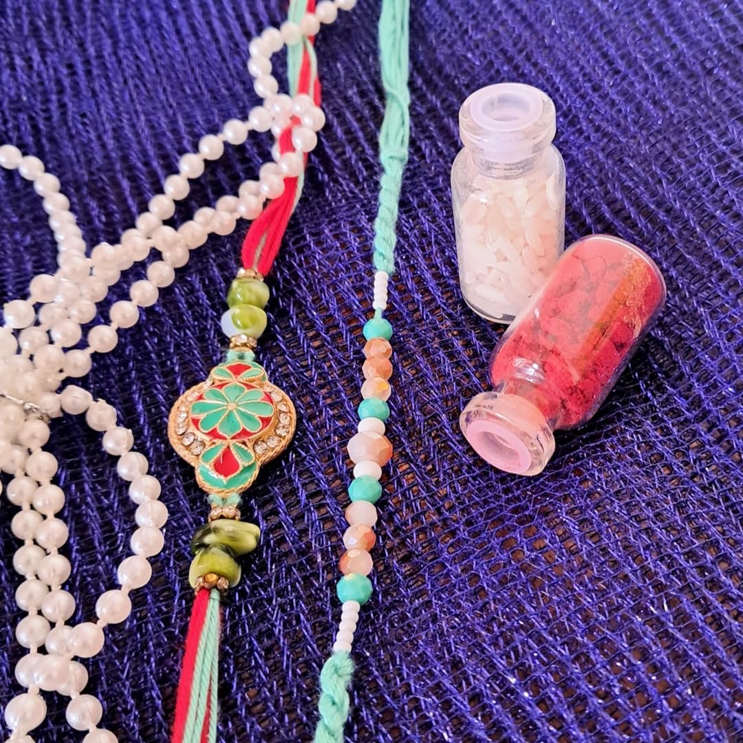 Decorative Rakhi Gift Set with Roli Chawal & Fridge Magnet | Raksha Bandhan