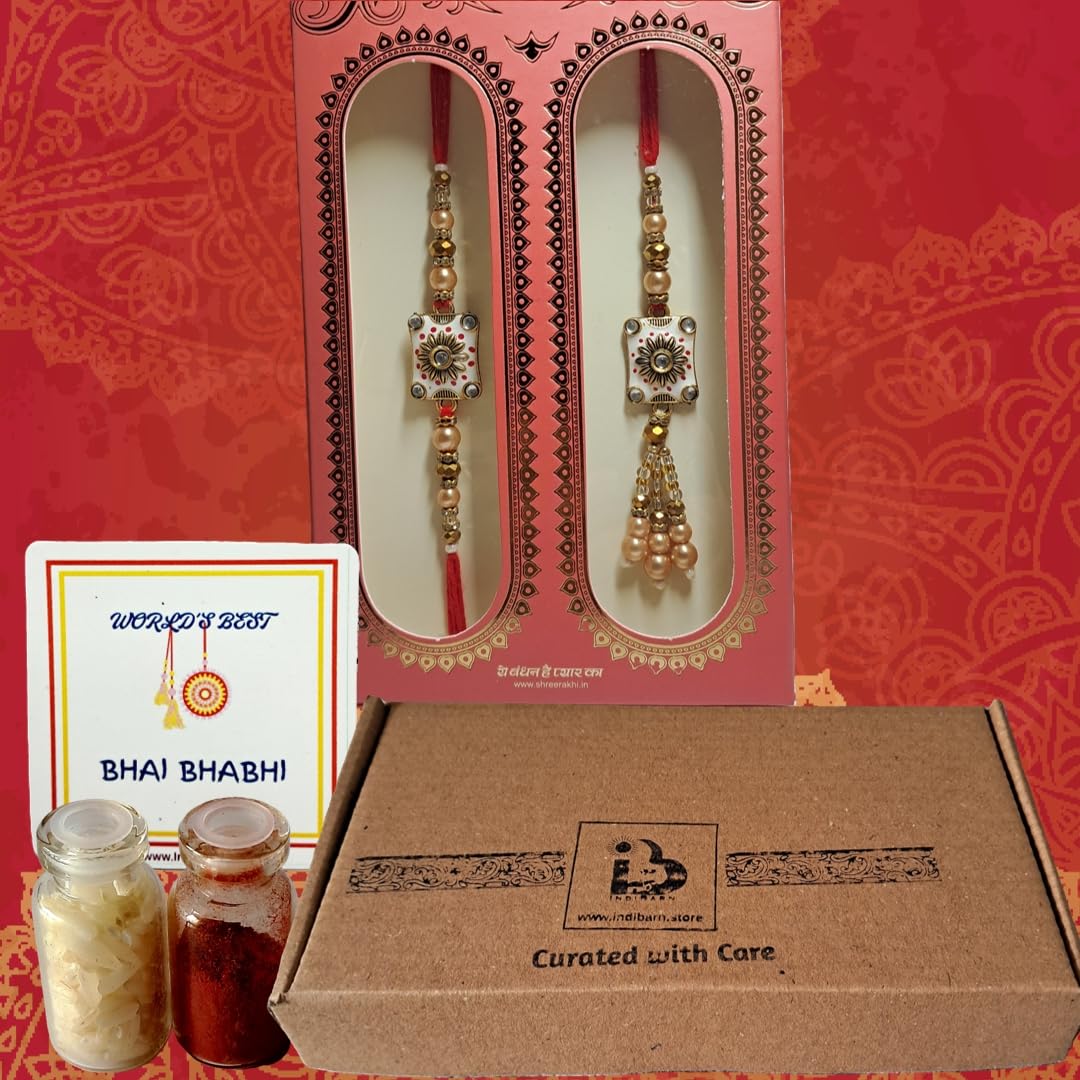 Bhaiya Bhabhi Rakhi Set| World's Best Bhai Bhabhi fridge magnet| Roli Chawal pack| Lumba Rakhi | Rakhsha Bandhan