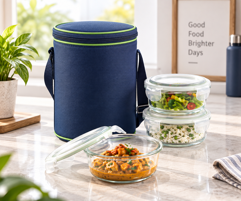 Glass Lunch Box (Round) Set of 3