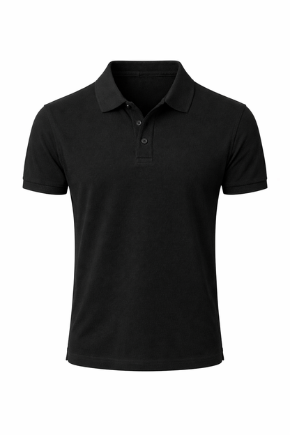 PiQCLUB Men's Solid Polo T-Shirt — Cotton, Regular Fit