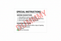 Special Instructions